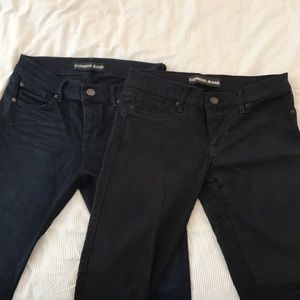 Pairof express jegging jeans navy and black size 6